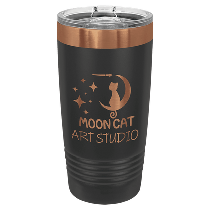 Polar Camel 20 oz. Black/ ION-Plated Ringneck Tumbler with Slider Lid