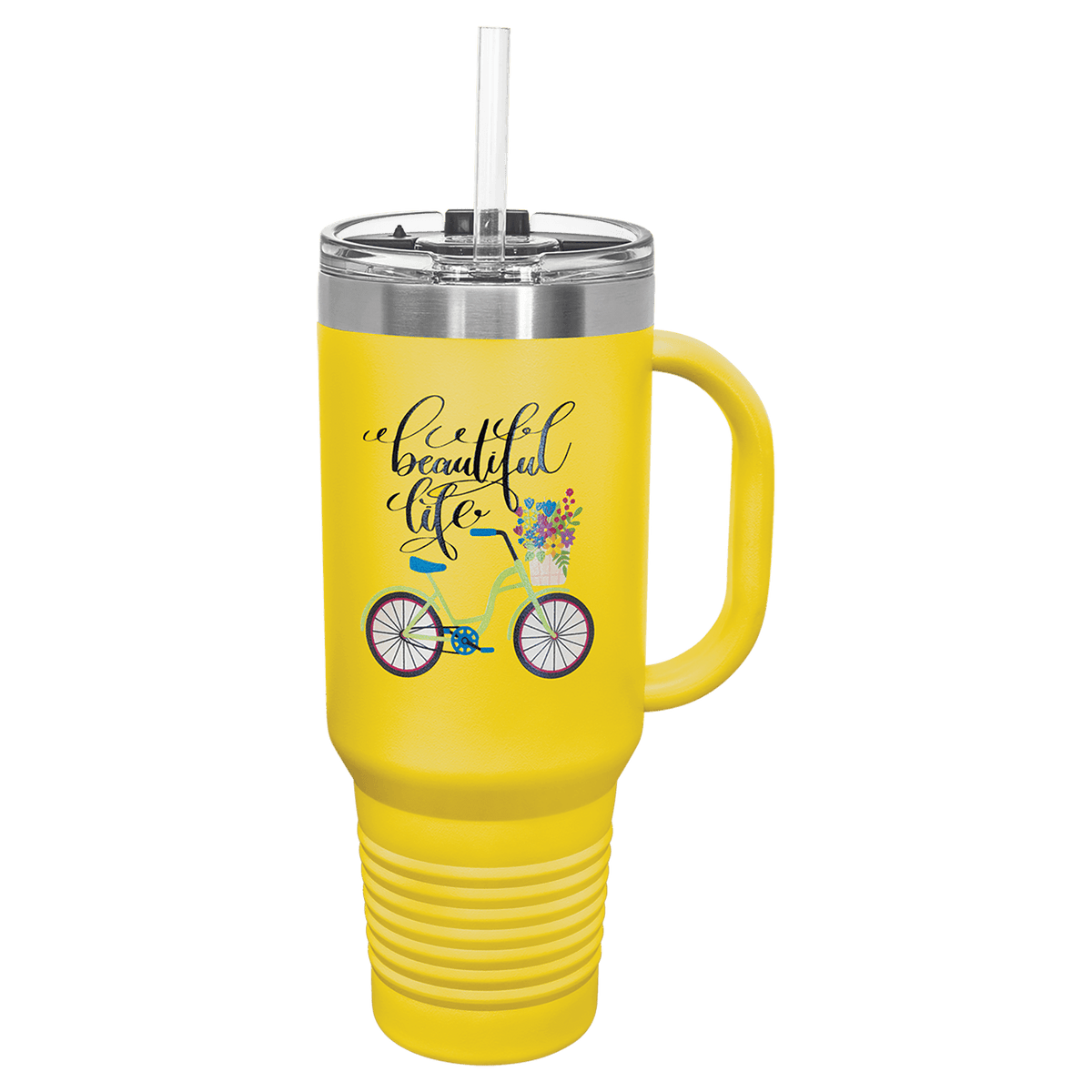Polar Camel 40 oz. Travel Mug with Snap Lid & Straw
