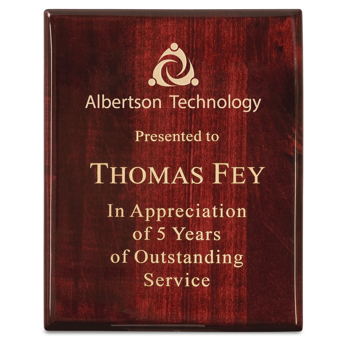 Premium Rose Piano Finish Plaque Award