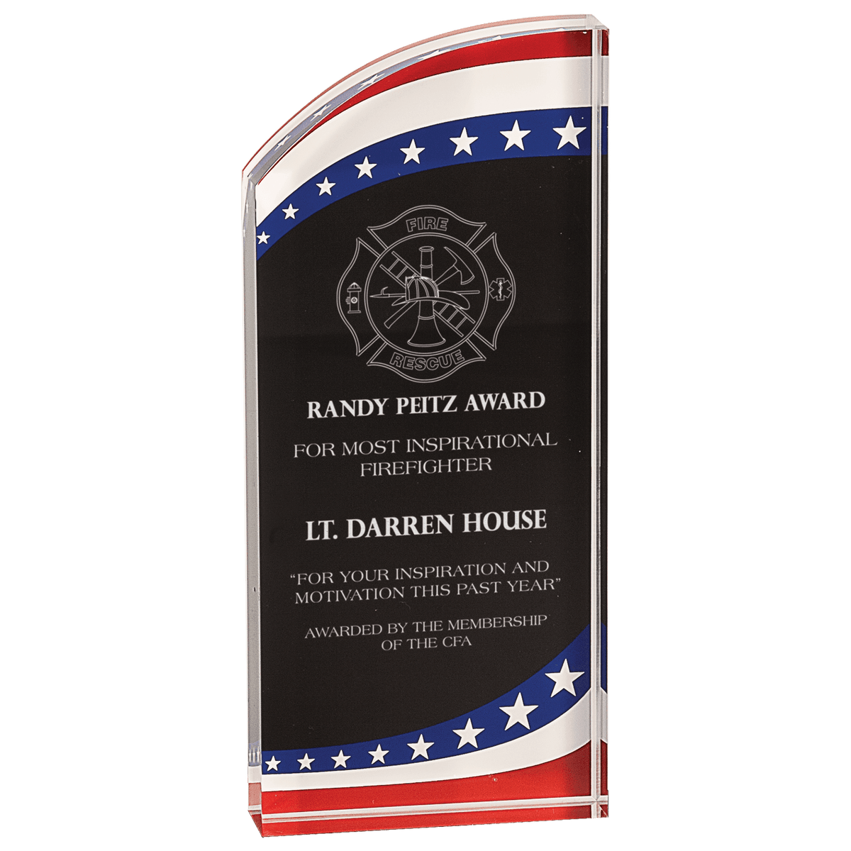 Stars & Stripes Rounded Acrylic Award
