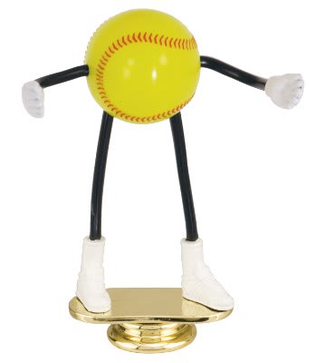 Softball Bendable Trophy Dude Figure Award