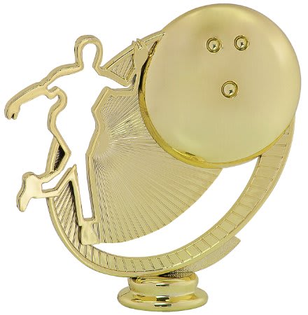 Gold Bowling Silhouette Figure