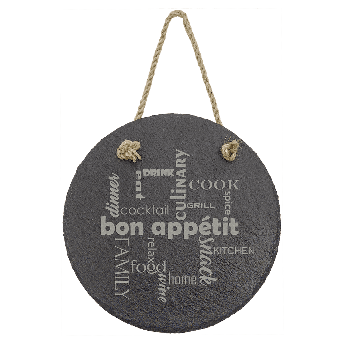 Round Slate Decor with Hanger String