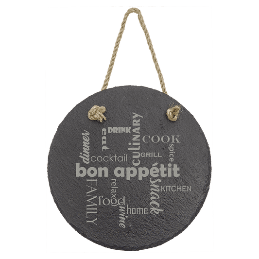 Round Slate Decor with Hanger String