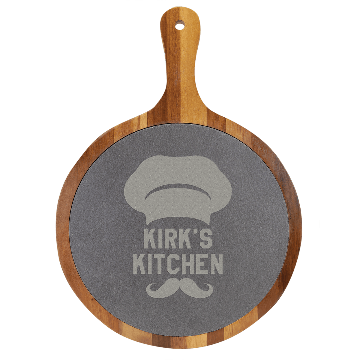 Round Acacia /Slate Serving Board with Handle