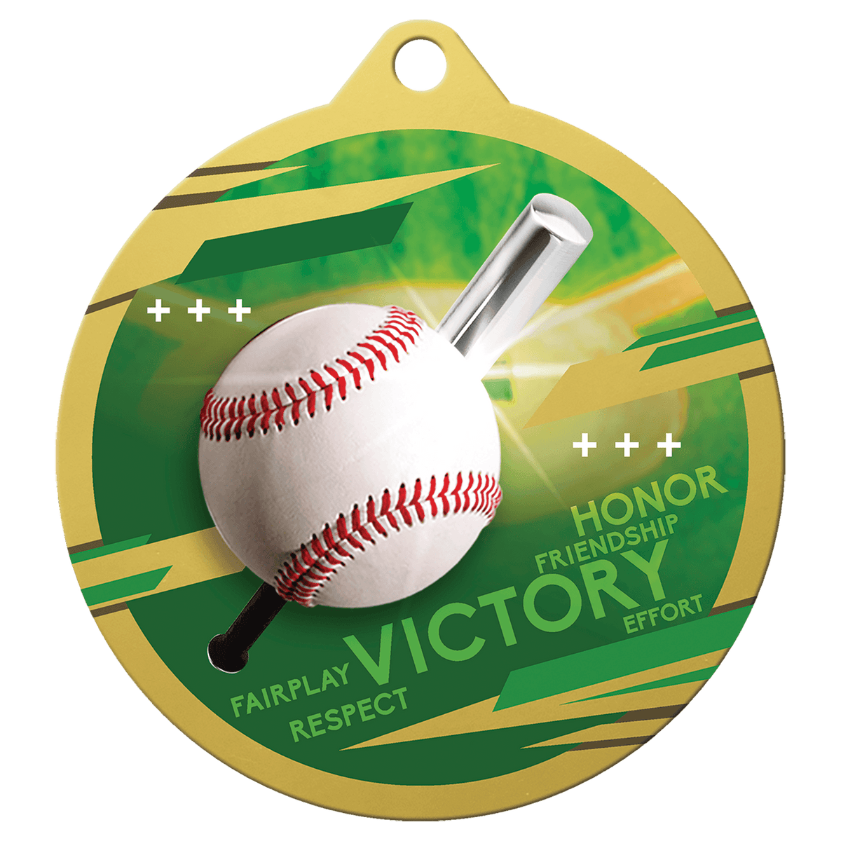Gold 2 3/4" Inspire Baseball Medal Award