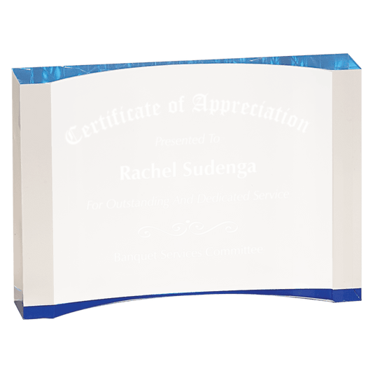1" Thick Acrylic Crescent Award