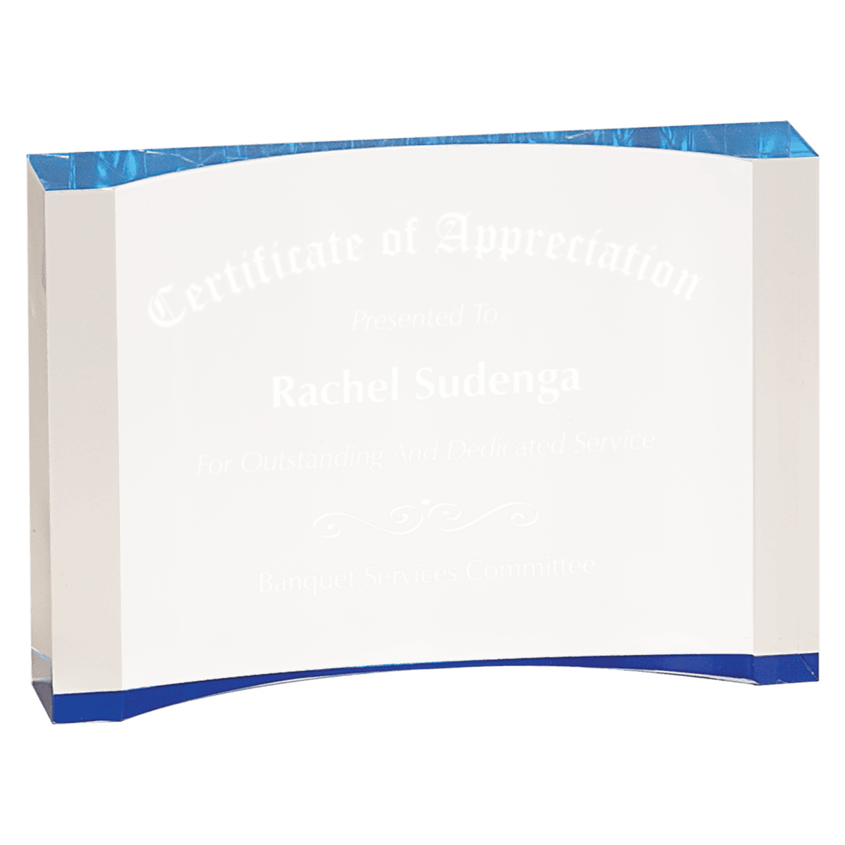 1" Thick Acrylic Crescent Award