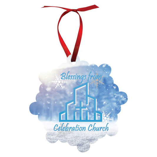 Gloss White Unisub Aluminum London Ornament, 2-sided