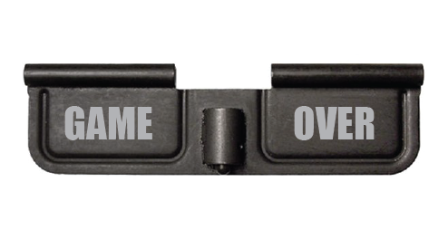 AR-15 milspec dust cover with custom game over laser engraving in Watertown, MN